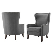 Rosco Velvet Accent Chair - Charcoal