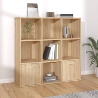 Vidaxl Cabinet, Book Cabinet With 2 Doors Bookcase, Standing Shelves For Office Living Room, Wall Shelving Unit, Modern, Gray Engineered Wood