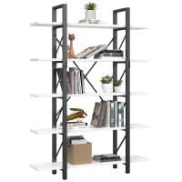 Yitahome 5 Tier Bookcase, Artsy Modern Bookshelf, Book Rack, Storage Rack Shelves In Living Room/Home/Office, Books Holder Organizer For Books/Movies - White