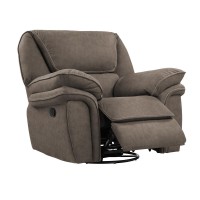 Wallace Bay Baker Swivel Gliding Recliner Gray Taupe