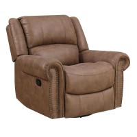 Wallace Bay Pruitt Swivel Gliding Recliner Brown