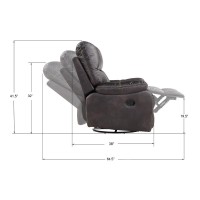 Wallace Bay Hooper Swivel Gliding Recliner Dark Graphite