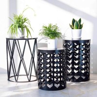 Ym Set Of 3 Nesting Metal Round Coffee Table Side Table End Table For Indoor Outdoor Multifunctional Use Heavy Duty Metal Plan