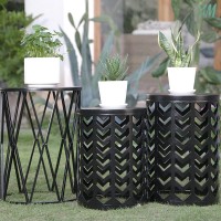 Ym Set Of 3 Nesting Metal Round Coffee Table Side Table End Table For Indoor Outdoor Multifunctional Use Heavy Duty Metal Plan