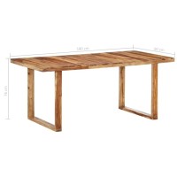 vidaXL Solid Sheesham Wood Dining Table Kitchen Dining Room Dinner Breakfast Indoor Garden PatioHome Table Wooden Furniture Vintage Style