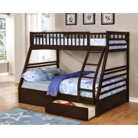 Bella E Sofia TwinFull Bunk Bed Trundle Included Java