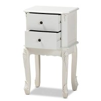 Baxton Studio Sophia Classic And Traditional French White Finished Wood 2-Drawer Nightstand