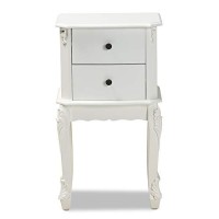 Baxton Studio Sophia Classic And Traditional French White Finished Wood 2-Drawer Nightstand