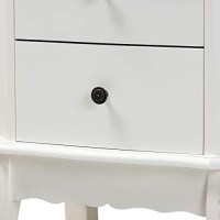 Baxton Studio Sophia Classic And Traditional French White Finished Wood 2-Drawer Nightstand