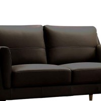 Benjara 2 Piece Leatherette Sofa Set With Wooden Splayed Legs, Brown