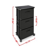 Dresser Storage With 3 Drawers Fabric Dresser Tower Vertical Storage Unit For Bedroom Closet Office Black