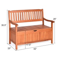 Tangkula Wooden Outdoor Storage Bench Large Deck Box, Entryway Storage Bench W/Inner Removable Dustproof Lining And Portable Handles For Patio Garden Balcony Yard (Natural)