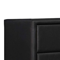 Benjara 5 Drawer Leatherette Wooden Frame Chest With Tapered Legs, Black