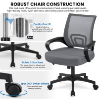 Yaheetech Office Chair Mid Back Executive Task Swivel Rolling Gaming Lumbar Support Modern Desk Computer Ergonomic Mesh Embody C