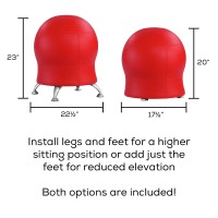 Safco Products Zenergy Stability Exercise Ball Chair, Red Vinyl