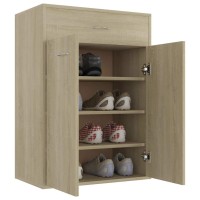 vidaXL Shoe Cabinet 4Tier Shoe Organizer with Doors and Drawer Hall Cabinet Hidden Shoe Storage for Entryway Closet Bedroom