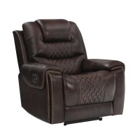 North Motion Collection Power2 Recliner Transitional Dark Brown