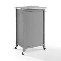 Savannah Stainless Steel Top Compact Kitchen IslandCart GrayStainless Steel