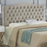 24Kf Velvet Upholstered Tufted Button Headboard And Comfortable Fashional Padded Queen/Full Size Headboard-Taupe