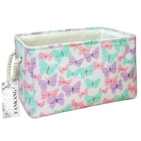 Fankang Rectangular Laundry Basket Nursery Storage Fabric Storage Bin Storage Hamper,Book Bag,Gift Baskets (Butterfly)