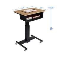 Rocelco 28 Height Adjustable Mobile School Standing Desk