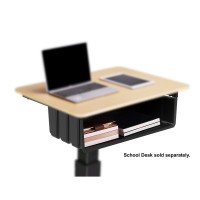 Rocelco Book Box for 28 Height Adjustable Mobile School Standing Desk R MSDBB