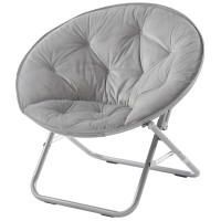 Urban Lifestyle Micromink Foldable Saucer Chair Grey