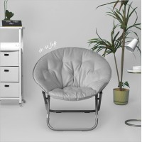 Urban Lifestyle Micromink Foldable Saucer Chair Grey