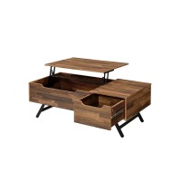 Acme Throm 1-Drawer Rectangular Wooden Coffee Table With Lift Top In Walnut