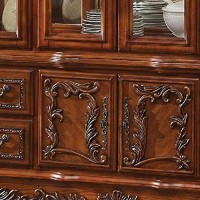 Benjara Door Traditional Hutch And Buffet Set With 4 Drawers And 2 Cabinets, Brown