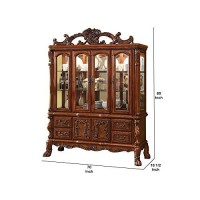 Benjara Door Traditional Hutch And Buffet Set With 4 Drawers And 2 Cabinets, Brown