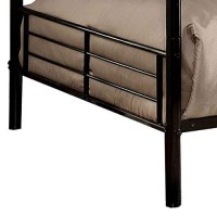 Benjara Industrial Style Full Metal Bunk Bed With Tubular Frame, Black