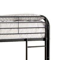 Benjara Industrial Style Full Metal Bunk Bed With Tubular Frame, Black