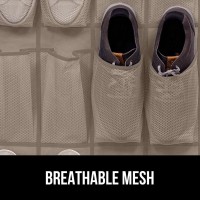 Gorilla Grip Over The Door Shoe Organizer 24 Large Breathable Mesh Pockets Space Saving Hanging Storage Holder Closet Rack Ha