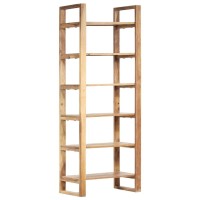 vidaXL Bookshelf 6-Tier, Bookcase with Open Shelves, Shelving Unit for Living Room Entryway Office, Bohemian Style, Solid Wood Sheesham