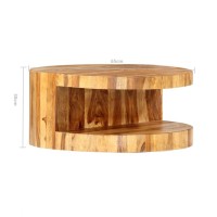vidaXL Round Coffee Table 25.6x11.8 Solid Sheesham Wood