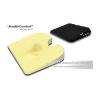 Ihealthcomfort Portable Large Wedge Seat Cushion Orthopedic Memory Foam Wellness Car Seat Office Chair Cushion Pad(19.7