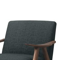 Benjara Fabric Upholstered Accent Chair With Curved Armrests, Gray