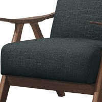 Benjara Fabric Upholstered Accent Chair With Curved Armrests, Gray