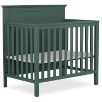 Dream On Me Ava 4-In-1 Convertible Mini Crib In Olive, Greenguard Gold Certified, Non-Toxic Finish, Comes With 1