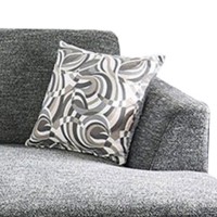 Wood and Fabric Sectional Set with Ottoman, Set of 5, Gray