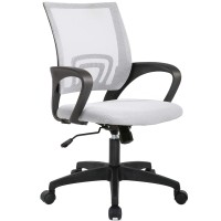Home Office Chair Ergonomic Desk Chair Mesh Computer Chair With Lumbar Support Armrest Executive Rolling Swivel Adjustable Mid Back Task Chair For Women Adults (White)