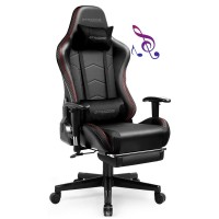 Gtracing Gaming Chair With Footrest Speakers Video Game Chair Bluetooth Music Heavy Duty Ergonomic Computer Office Desk Chair B