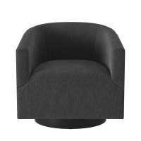 Geneva Charcoal Wood Base Swivel Chair