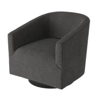 Geneva Charcoal Wood Base Swivel Chair