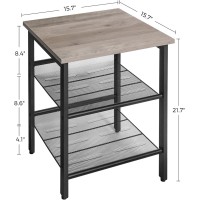 Vasagle Indestic End Table, Nightstand With 2 Adjustable Mesh Shelves, Stable Metal Frame, Easy Assembly, For Living Room, 15.7?? X 15.7?? X 21.7?? (40 X 40 X 55 Cm), Greige + Black