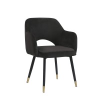 Acme Applewood Accent Chair In Black Velvet & Gold