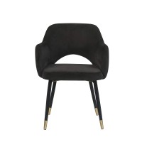 Acme Applewood Accent Chair In Black Velvet & Gold