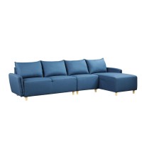 Acme Marcin Sectional Sofa In Blue Fabric