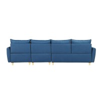 Acme Marcin Sectional Sofa In Blue Fabric